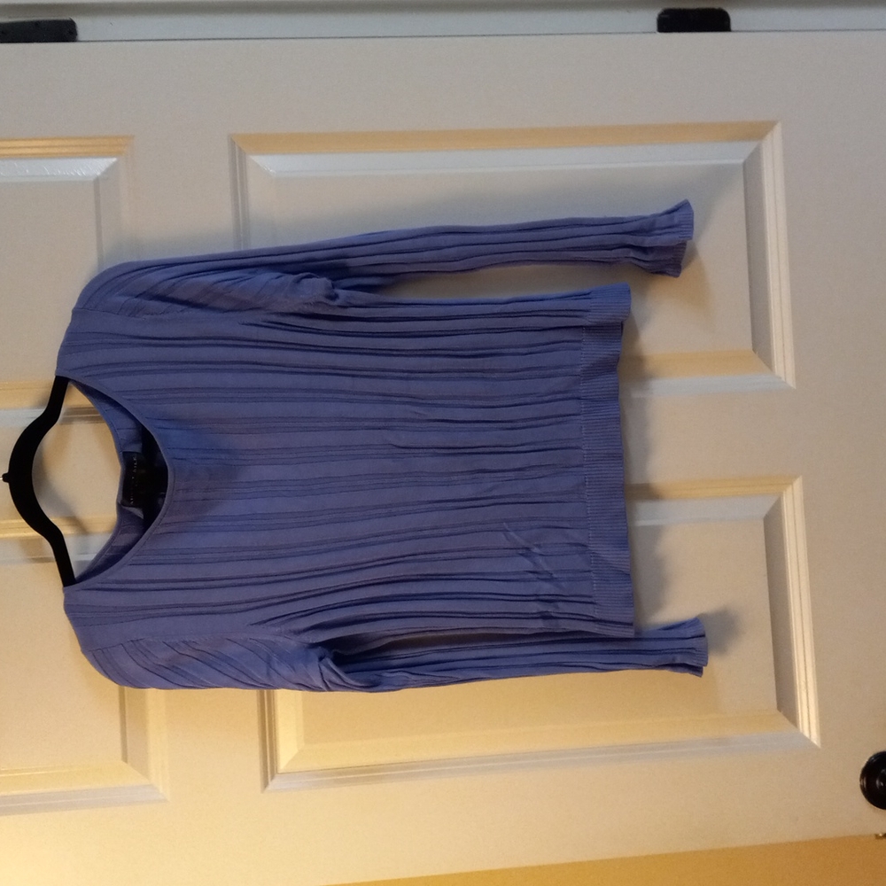 August Silk Knits 100% Silk Periwinkle Pullover Sweater Size XL